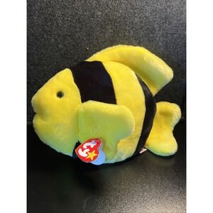 TY Beanie Buddy -BUBBLES the Fish (10 inch) Vintage 1998 Stuffed Animal‎ Toy